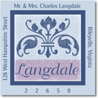 Name Doodles - Square Address Labels/Stickers (Arcadia Blue)